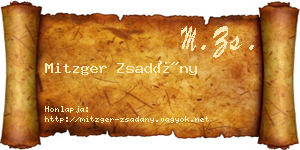 Mitzger Zsadány névjegykártya